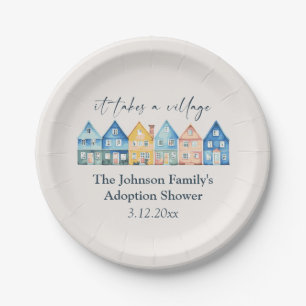 Assiettes En Carton "Il Faut Un Village" Adoption / Douche Foster
