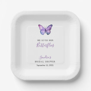 Assiettes En Carton Il lui donne des papillons Fête des mariées papill
