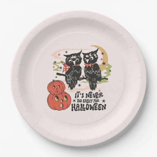 Assiettes En Carton Il n'est jamais trop tôt pour Halloween (Devant)
