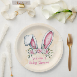 Assiettes En Carton Il Y A Du Lapin Sur Le Chemin ! Baby shower