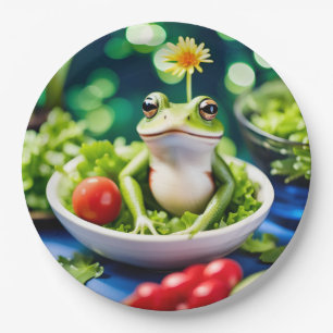 Assiettes En Carton Il Y A Une Grenouille Dans Ma Salade