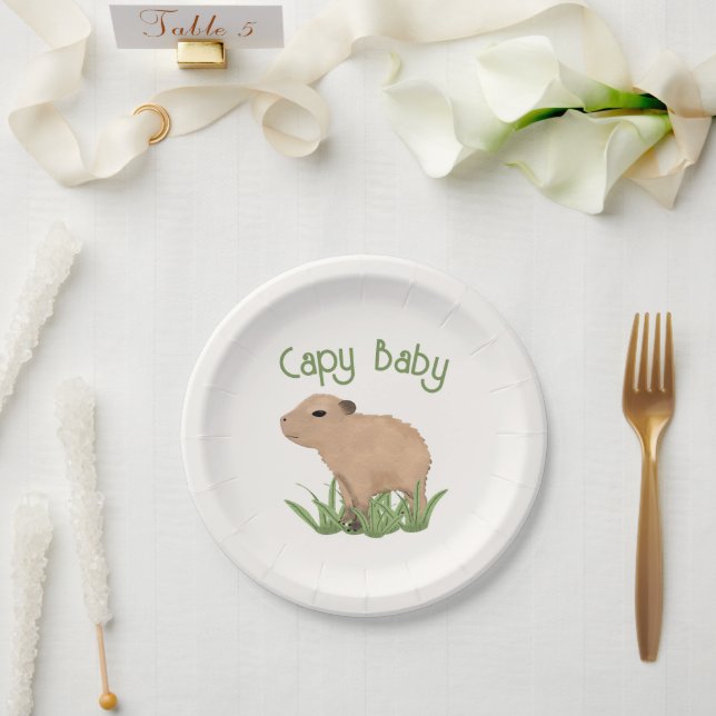 Assiettes En Carton Illustration Capy Baby Capy Capy Capy Capy de Capy (Mariage)