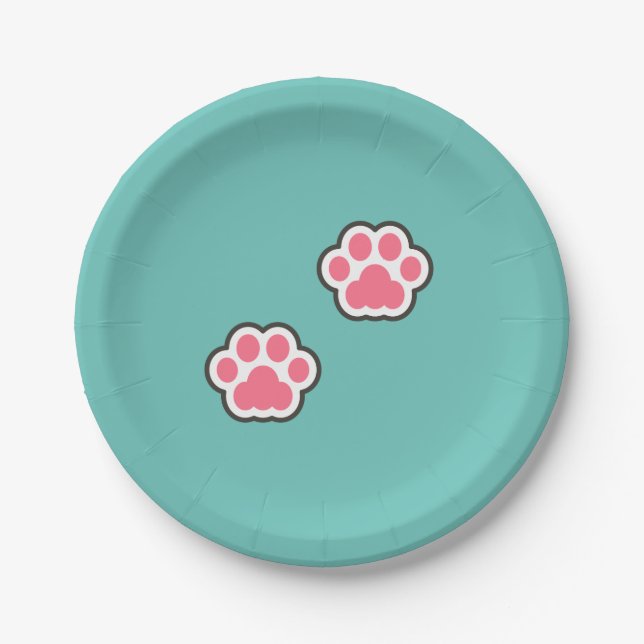Assiettes En Carton Illustration Cute Kitty (Devant)