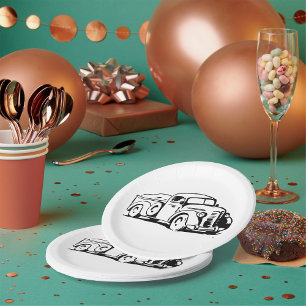 Assiettes En Carton Illustration de camionnette agricole vintage