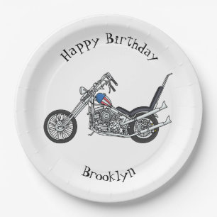 Assiettes En Carton Illustration de Chopper Motorcycle 1950