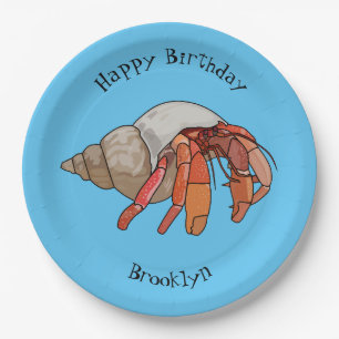 Assiettes En Carton Illustration de crabe ermite