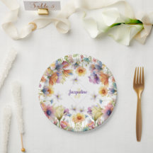 Illustration de fleur sauvage colorée au monogramm