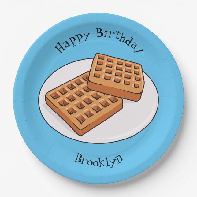 Assiettes En Carton Illustration de gaufre (Devant)