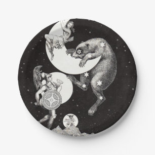 Assiettes En Carton Illustration de la Nuit du Dieu de l'Univers du Ci