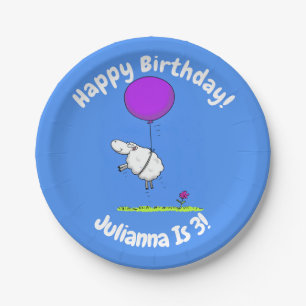 Assiettes En Carton Illustration de l'humour en ballons de mouton mign