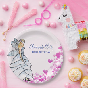 Assiettes En Carton Illustration de mode de robe de princesse fée Peta