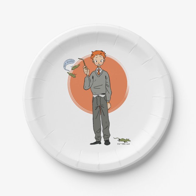 Assiettes En Carton Illustration de Ron Weasley "Eat Slugs" (Devant)