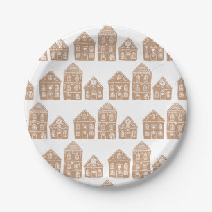 Assiettes En Carton Illustration de village de maison en pain d'épice