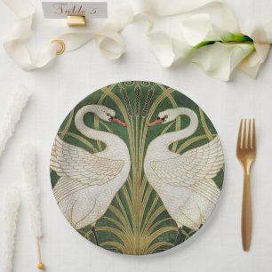 Assiettes En Carton Illustration de White Swans Walter Crane