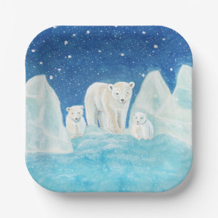 Assiettes En Carton Illustration des ours polaires