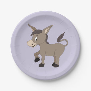 Assiettes En Carton Illustration Donkey Plaques de papier pour enfants