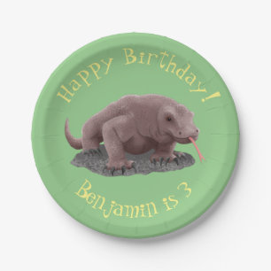 Assiettes En Carton Illustration du dragon de Komodo