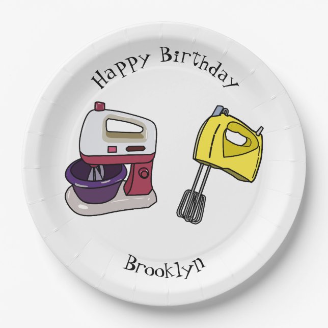 Assiettes En Carton Illustration du mixer (Devant)