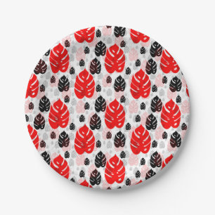 Assiettes En Carton Illustration du Motif de forme Abstrait de feuille