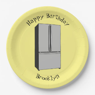 Assiettes En Carton Illustration du réfrigérateur de porte française