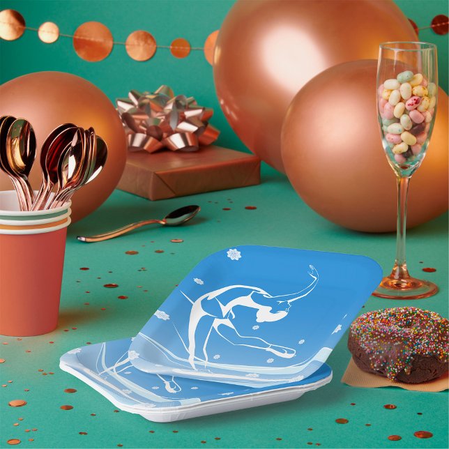 Assiettes En Carton Illustration du sport de patinage sur glace (Créateur téléchargé)