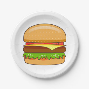 Assiettes En Carton Illustration du vecteur Burger