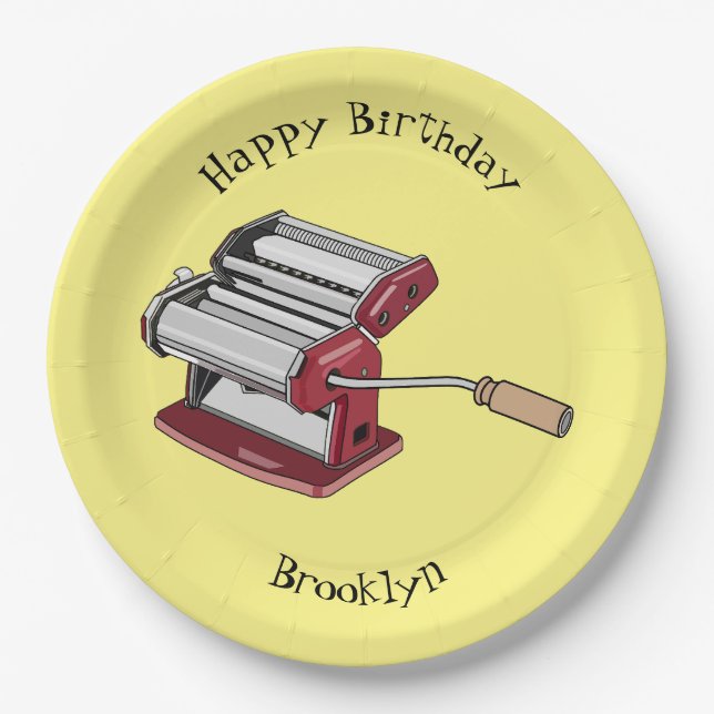 Assiettes En Carton Illustration d'un fabricant de pâtes alimentaires (Devant)