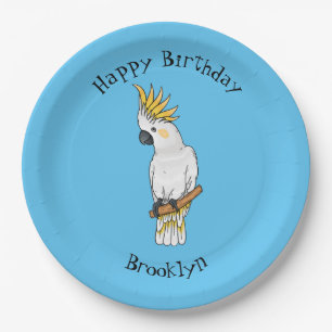 Assiettes En Carton Illustration d'un oiseau de cokatoscope à crête de