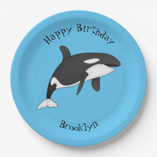 Assiettes En Carton Illustration d'une baleine tueuse
