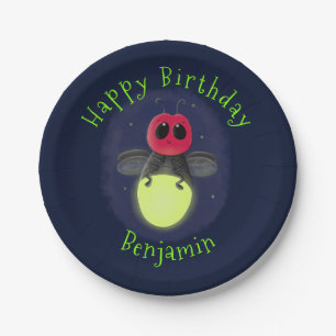 Assiettes En Carton Illustration d'une luciole à éclair mignon