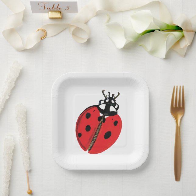 Assiettes En Carton Illustration Lady Bug (Mariage)