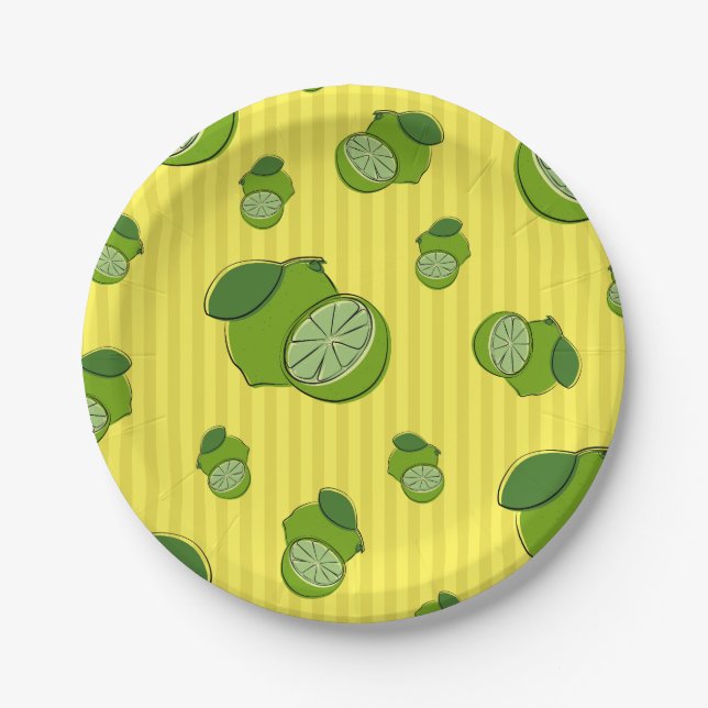 Assiettes En Carton Illustration Limes (Devant)
