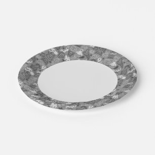 Assiettes En Carton illustration motif de doodles