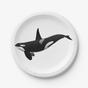 Assiettes En Carton Illustration Orca whale - Choisir la couleur arri