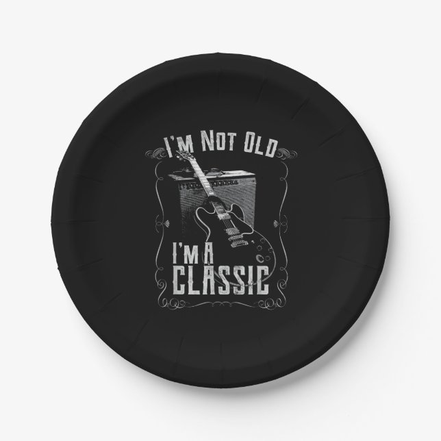 Assiettes En Carton I'm Not Old I'm A Classic Guitar Design (Devant)
