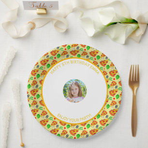 Assiettes En Carton Image de petite fille pour fête d'anniversaire piz
