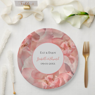 Assiettes En Carton Image élégant de rose corail rose pour mariage