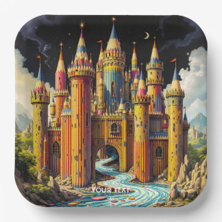 Assiettes En Carton Imaginaire Château Cute De Crayons