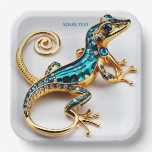 Assiettes En Carton Imaginaire Cute Vivid Art Déco Gecko