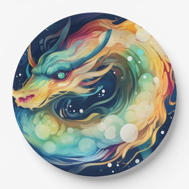 Assiettes En Carton Imaginaire Dragon Dream Animal 14 (Devant)