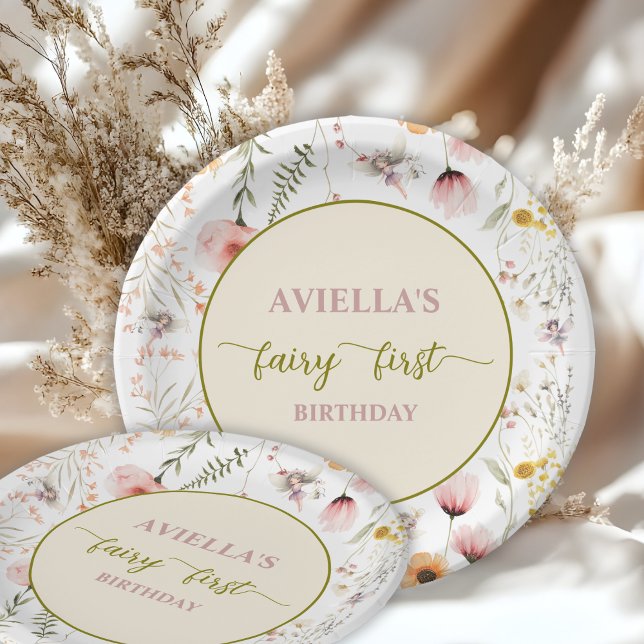 Assiettes En Carton Imaginaire Fairy Premier Fleur sauvage (Créateur téléchargé)