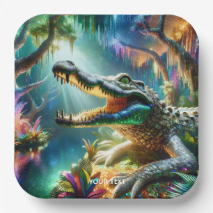 Assiettes En Carton Imaginaire mignon Crocodile Enchantée Jungle