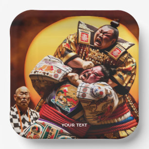 Assiettes En Carton Imaginaire mignon deux combats Sumo