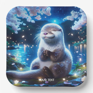 Assiettes En Carton Imaginaire Mignonne Bonne Nuit Otter