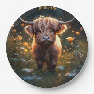 Assiettes En Carton Imaginaire Mignonne Highland Baby Cow