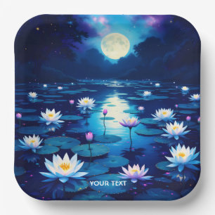 Assiettes En Carton Imaginaire Mignonne Lune Lily Pond