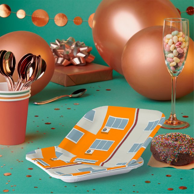 Assiettes En Carton Immeuble moderne avec climatiseurs (Créateur téléchargé)