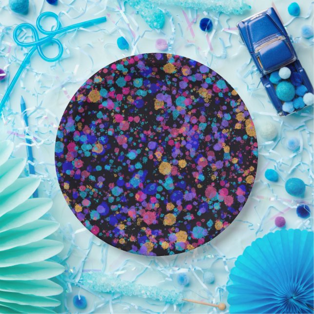 Assiettes En Carton Impression abstraite : Galaxies lointaines (Fête)