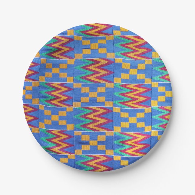 Assiettes En Carton Impression africaine (Devant)