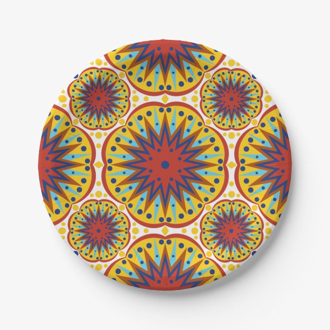 Assiettes En Carton Impression africaine (Devant)